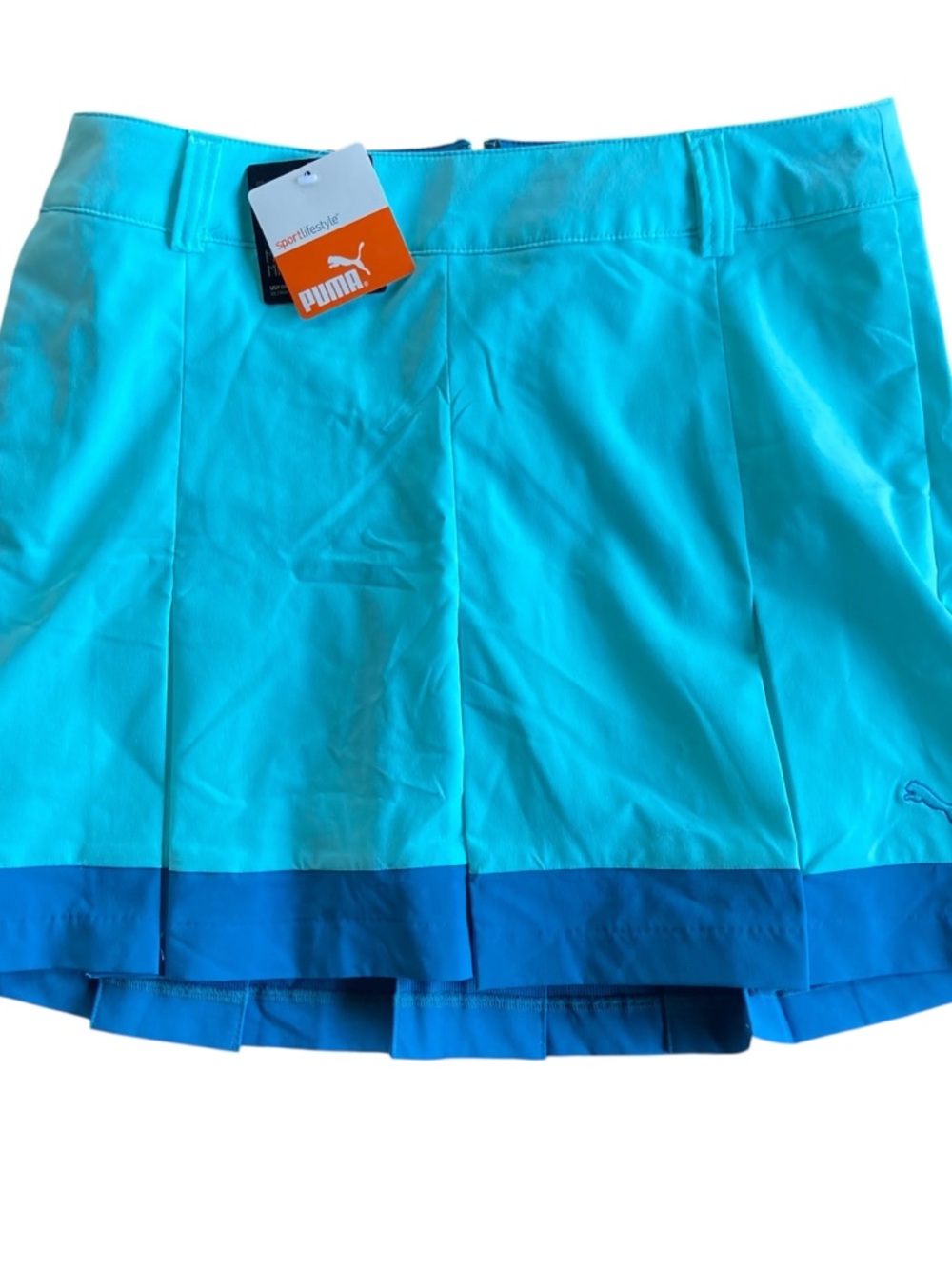 Puma Tennis/Golf Pleated Skirt in Aqua and Royal Blue